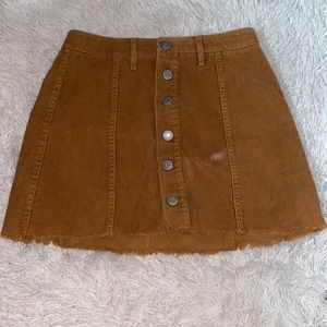 tan cordoury skirt